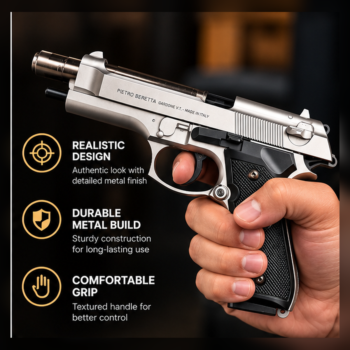 Soft Metal Gun Toy